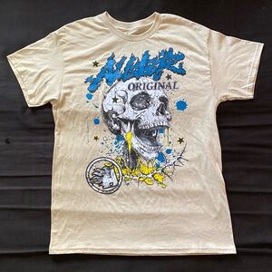 3Forty Inc. Allstar Original Cream and Blue Graphic Short Sleeve T-Shirt